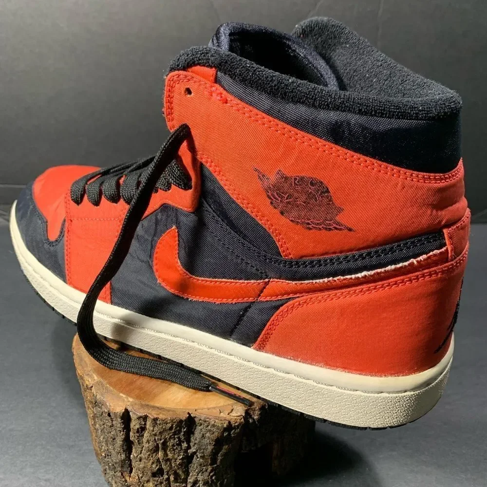Nike Air Jordan 1 High Men Red Black Sneakers Shoe Size- 9.5